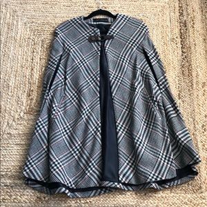 Plaid Wool Cape